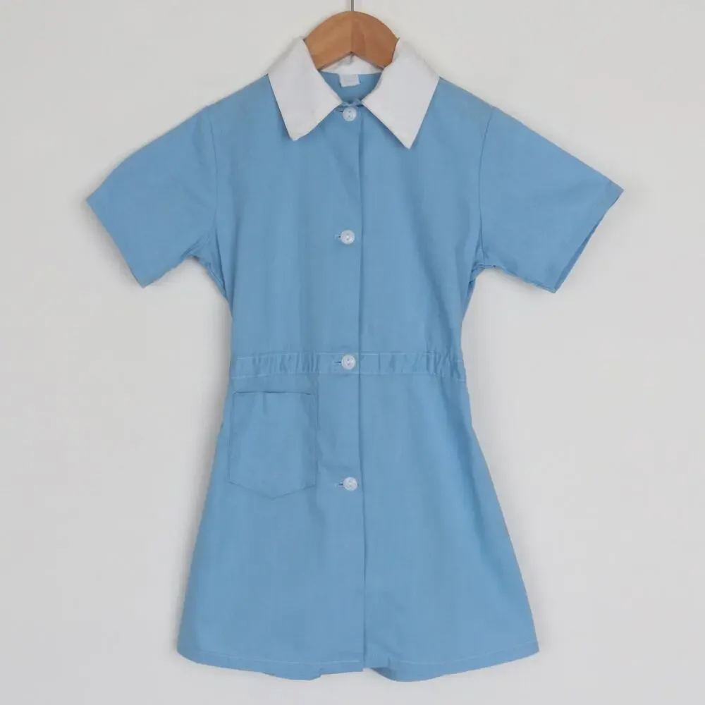 Vintage 1950s Kids Short Sleeve Collar Uniform Dress Size 6/8
